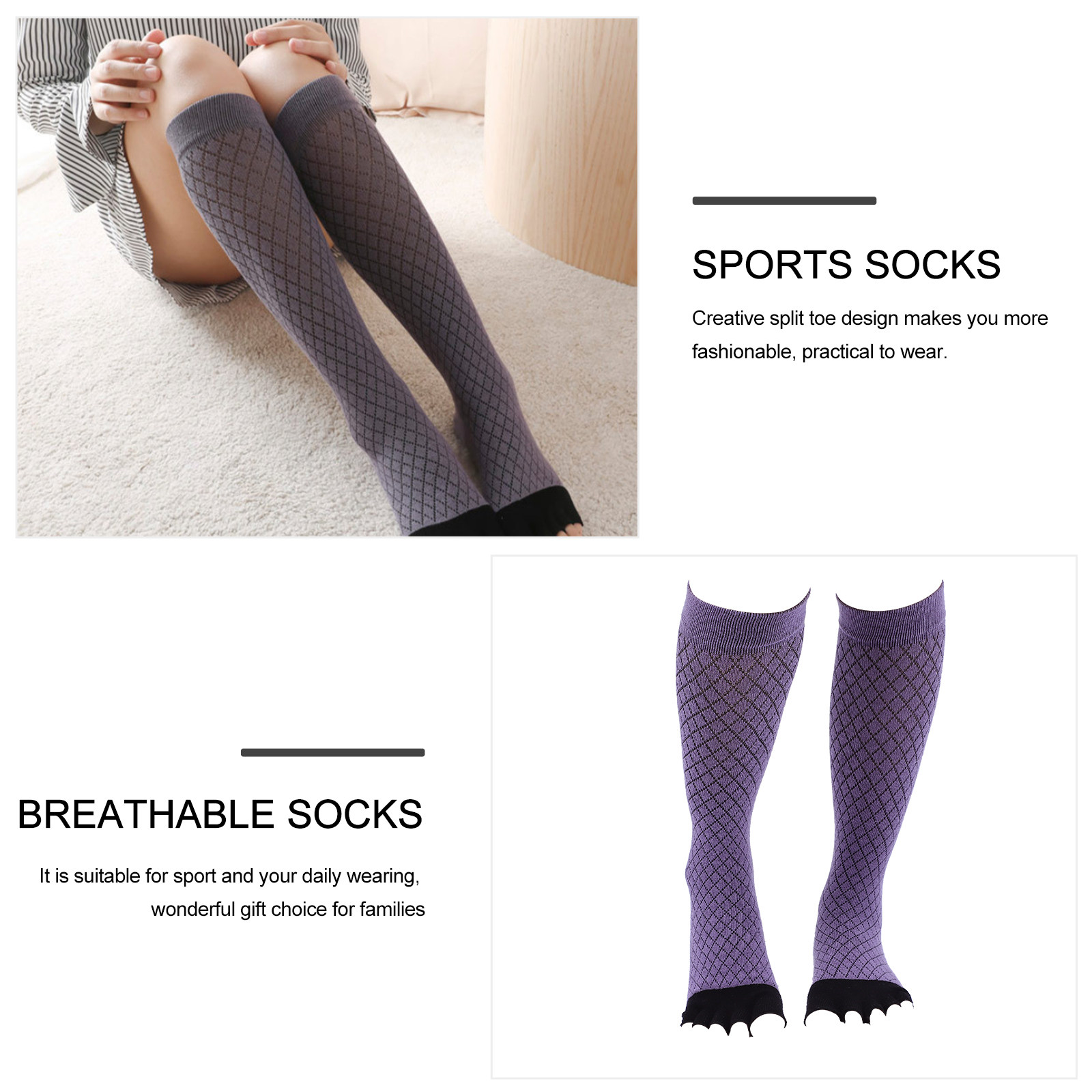 1 paar creatieve katoenen sokk - Toe Sock Split recensie en prijs