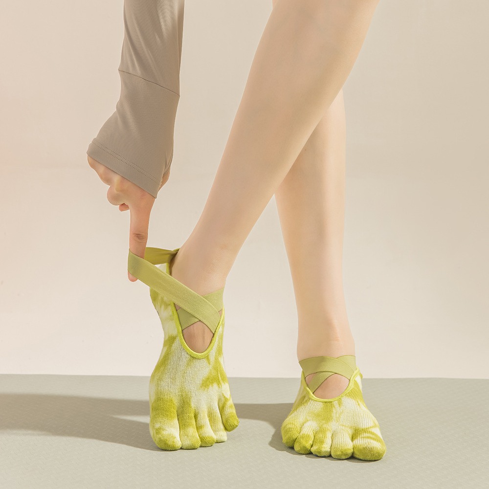 Tie-Dye yogasokken met vijf vi - Toe Sock Split recensie en prijs